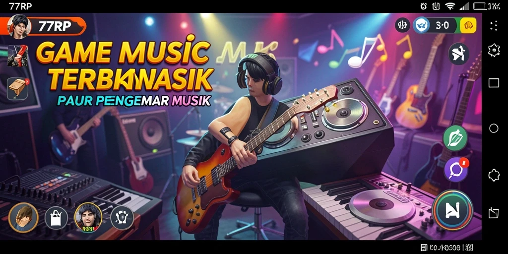 Screenshot gameplay 77RP yang menampilkan keseruan bermain musik.