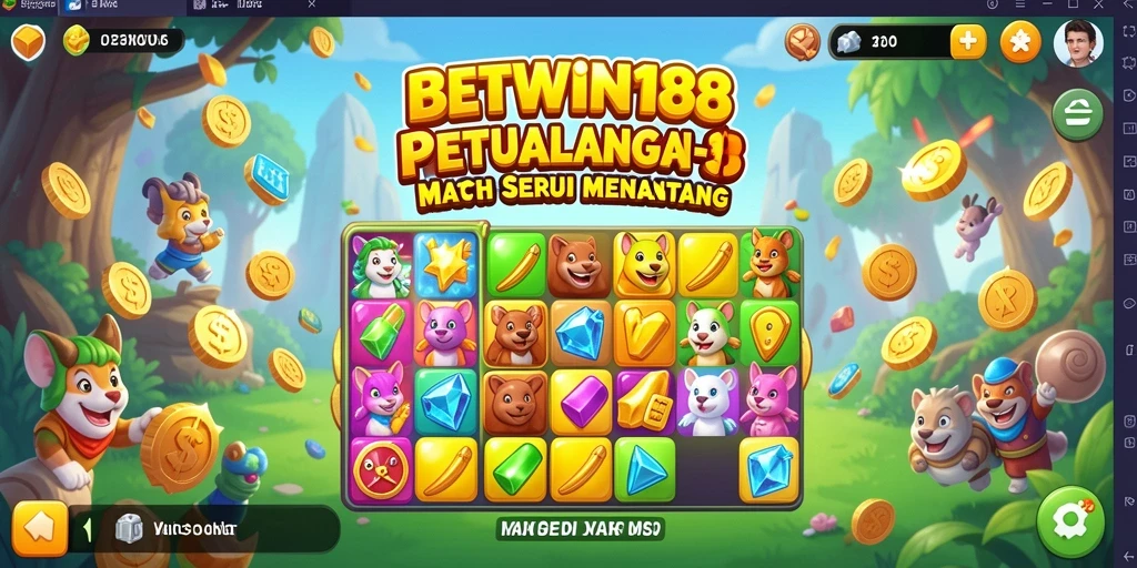 Tangkapan layar BETWIN188 menampilkan serunya gameplay Match-3 yang penuh warna.