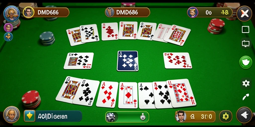 Tampilan gameplay DMD686 dengan aksi seru permainan Gaple.