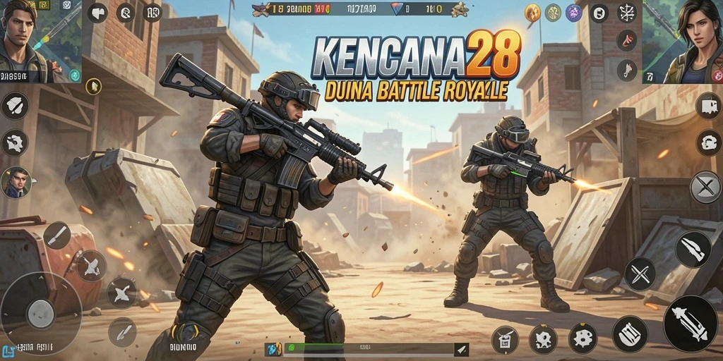 Tampilan gameplay seru dari KENCANA28 dalam pertarungan Battle Royale.