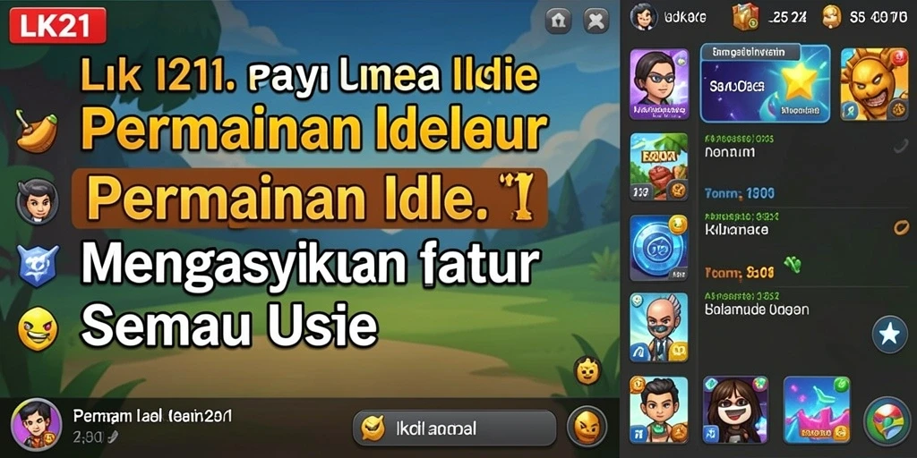Tangkapan layar gameplay LK21 menampilkan aksi seru dan kemajuan dalam permainan Idle.
