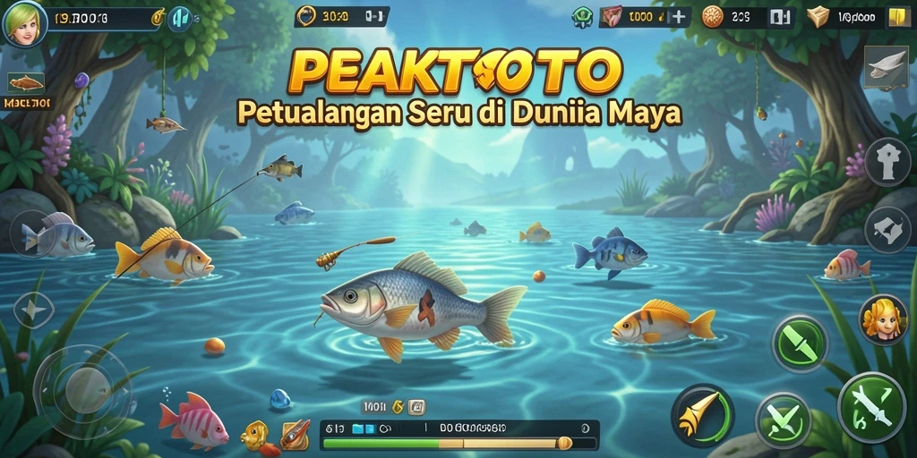 Tampilan gameplay seru dalam PAKTOTO saat menangkap ikan.