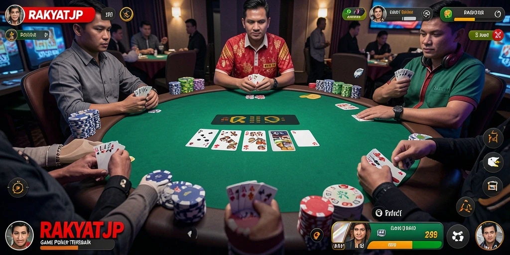 Tampilan gameplay Poker menarik di RAKYATJP.