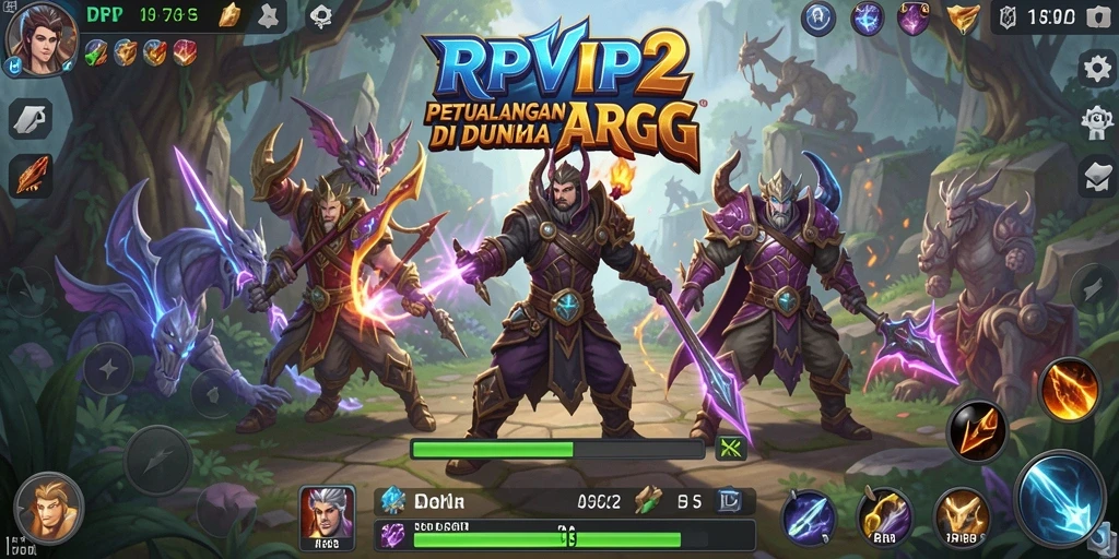Tampilan gameplay seru dalam RPVIP2 dengan aksi pertempuran ARPG.