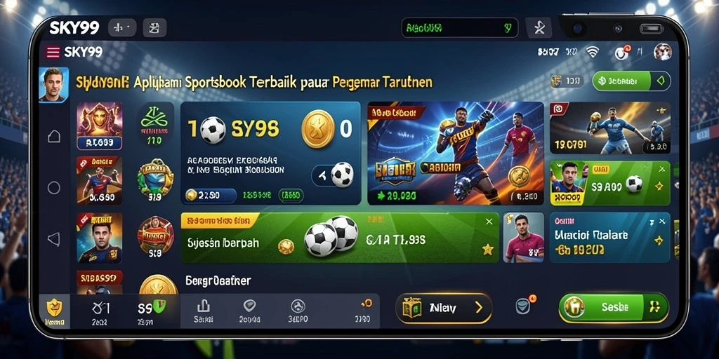 Tampilan utama SKY99 menampilkan opsi taruhan olahraga yang beragam.