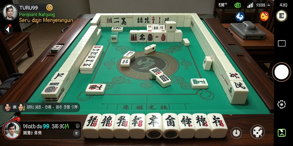 Screenshot utama TURU99 menunjukkan pemain asyik bermain Mahjong.