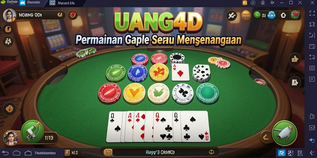 Tampilan gameplay seru UANG4D dengan fitur Gaple yang menarik.